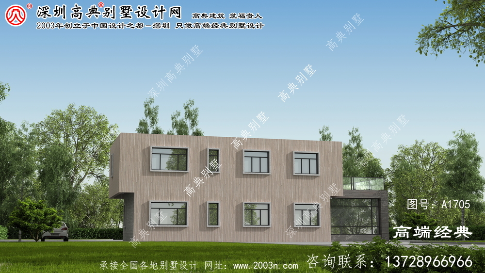 嘉禾县实用的现代式平屋顶别墅设计图样