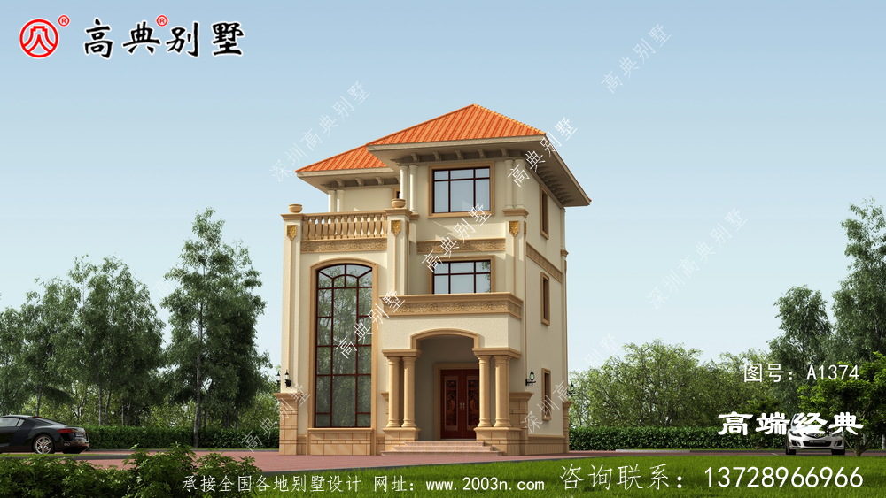 汾阳市新款三层别墅外观漂亮，看一眼就爱上，造价25万左右